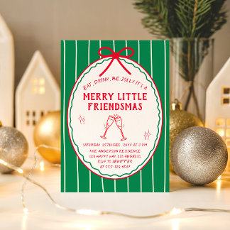 Invitación Fiesta de Cócteles Merry Little Friendsmas Navidad