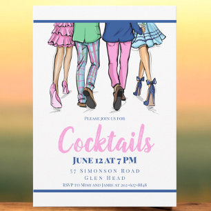 Invitación Fiesta de cócteles Moda Parejas Preppy