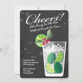 Invitación Fiesta de cócteles Mojito de Año Nuevo personaliza