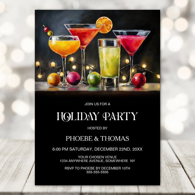 Invitación Fiesta de cócteles navideños (Subido por el creador)