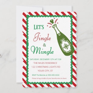 Invitación Fiesta de Cócteles Navideños Jingle y Mingle