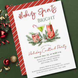 Invitación Fiesta de Cócteles Navideños Making Spirits Bright