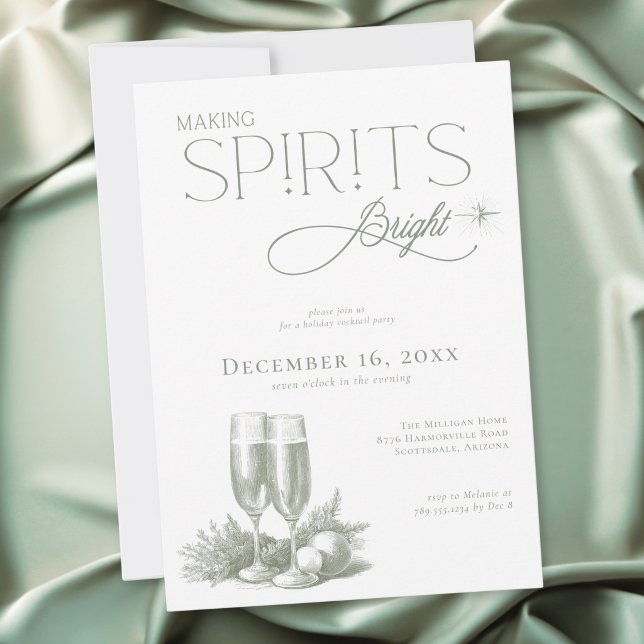 Invitación Fiesta de Cócteles Navideños Making Spirits Bright (Subido por el creador)