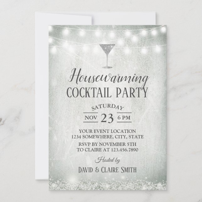 Invitación Fiesta de cócteles para el hogar Rústica Respiraci (Anverso)