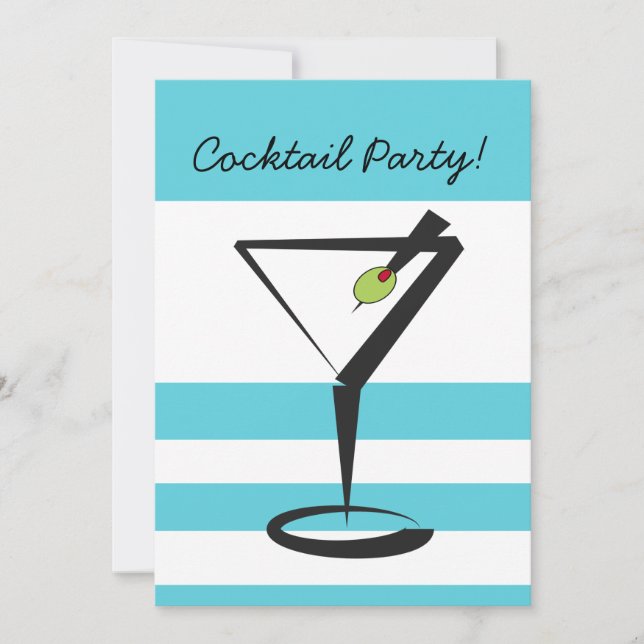 Invitación fiesta de cócteles retro (Anverso)