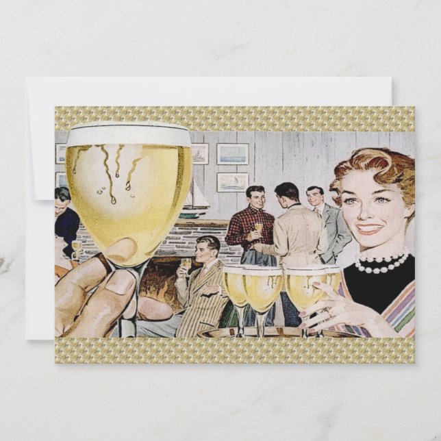 Invitación Fiesta de cócteles retro de los años 50 (Anverso)