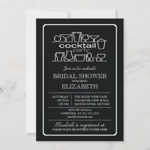 Invitación Fiesta de cócteles retro Ducha de novia