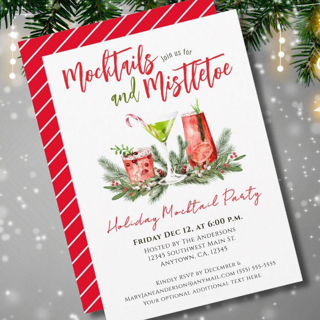 Invitación Fiesta de Cócteles sin Alcohol Navideños Bebidas F (Subido por el creador)