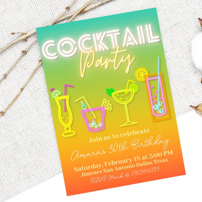 Invitación Fiesta de cócteles - Tropical (Subido por el creador)