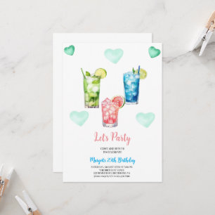 Invitación fiesta de cócteles tropicales de cumpleaños de ver