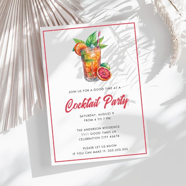 Invitación Fiesta de cócteles tropicales en el patio trasero  (Subido por el creador)