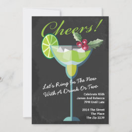 Invitación Fiesta de cócteles verdes de Año Nuevo personaliza