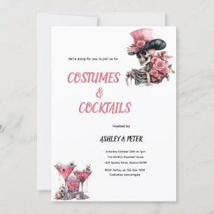Invitación Fiesta de cócteles y disfraces de Halloween