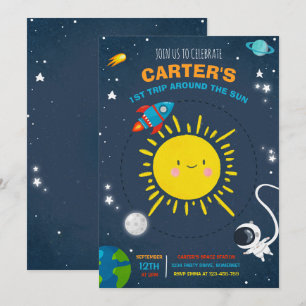 Invitación Fiesta de cohete astronauta de la fiesta de cumple