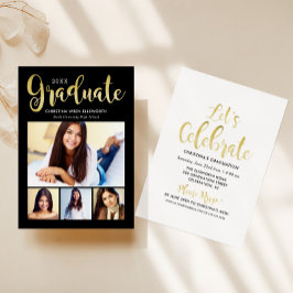 Invitación Fiesta de Colaje de Fotos de Graduación Guión Dora
