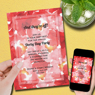 Invitación Fiesta de Collage de Rosas Día de Derby