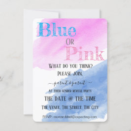 Invitación Fiesta De Color Azul O Rosa Revelado Por Género