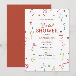 Invitación Fiesta de colores Confetti Bridal Shower