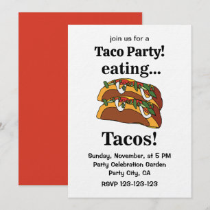 Invitación Fiesta de Comida de Tacos Tacos