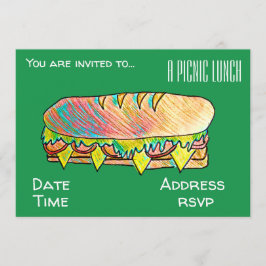 Invitación fiesta de comida para picnic