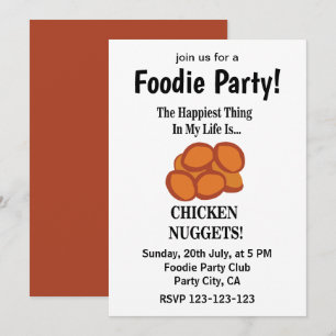Invitación Fiesta de comida rápida para amantes de nuggets de