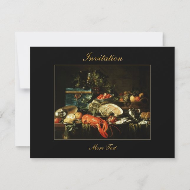 Invitación Fiesta de Comida Victoriana Vintage (Anverso)