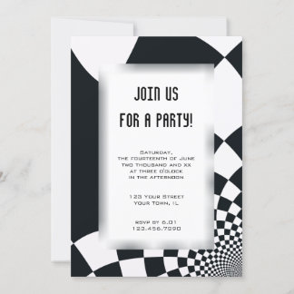 Invitación Fiesta de comprobación de todos los fines en blanc