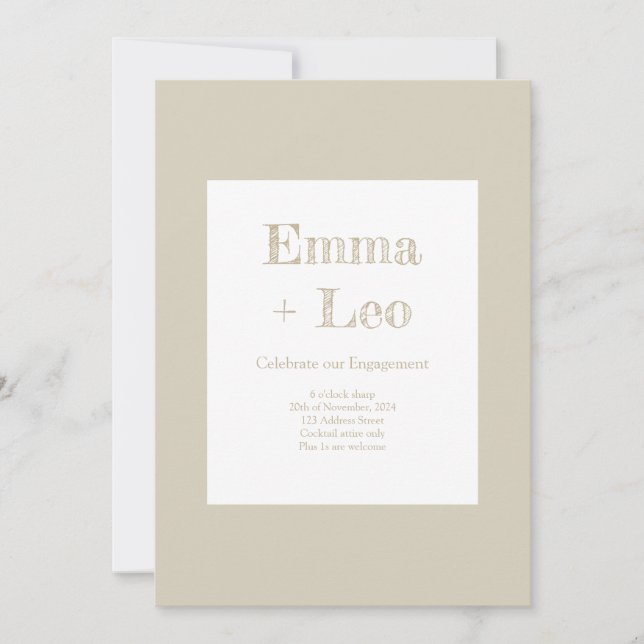 Invitación Fiesta de compromiso (Anverso)