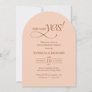 Invitación Fiesta de Compromiso Arco Minimalista Ella Dijo Sí