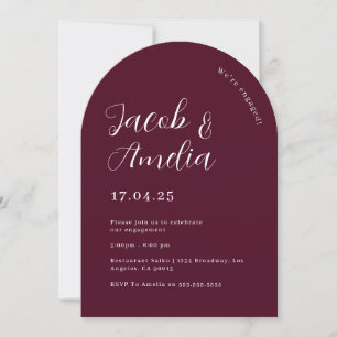 Invitación Fiesta de compromiso Arco Moderno Ciruela