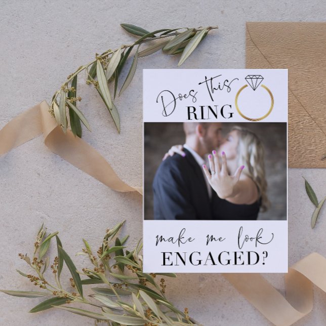 Invitación Fiesta de compromiso blanco de la foto de Rubor (Engaged & Excited! Join Us for the Party 🥂💍 [Personalize Here])