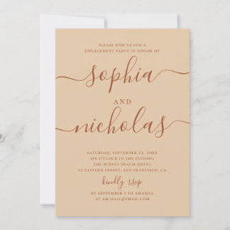 Invitación Fiesta de compromiso | Boda con guión de arena cál