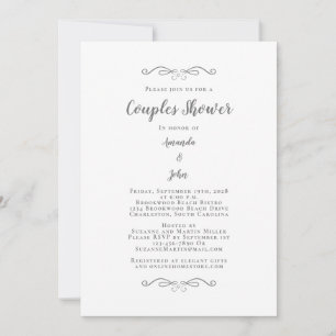 Invitación Fiesta de Compromiso Boda Ducha para Parejas Gris 