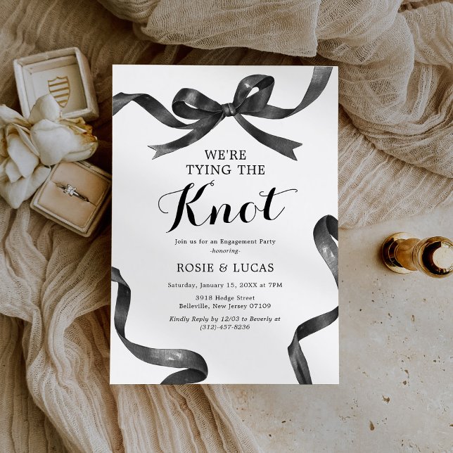 Invitación Fiesta de compromiso Bow We're Tying The Knot (Subido por el creador)