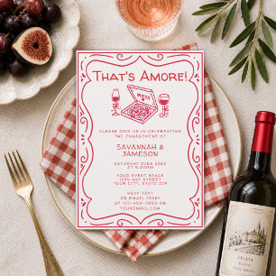 Invitación Fiesta de Compromiso Caprichosa Dibujada a Mano 'T