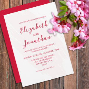 Invitación Fiesta de Compromiso Cereza Roja