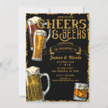 Fiesta de compromiso Cheers & Beers Gold Black Pub