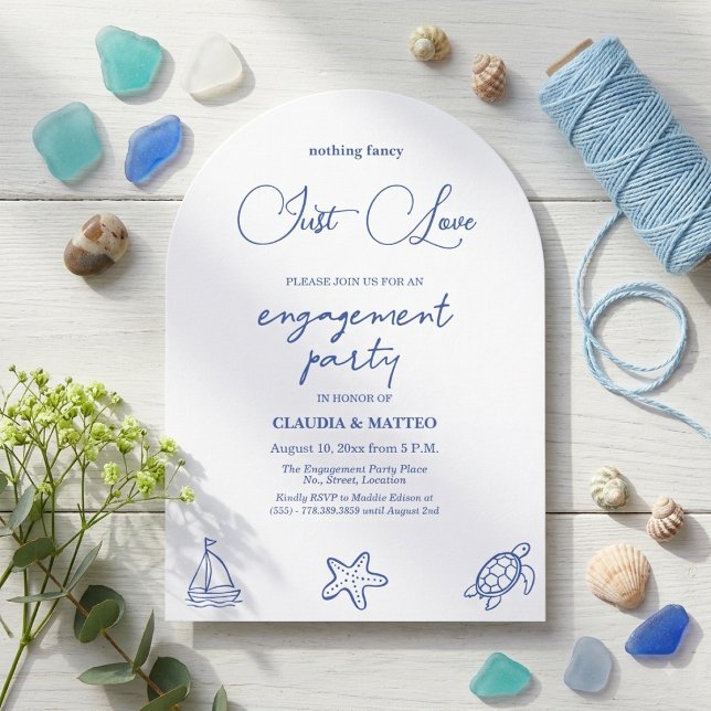 Invitación Fiesta de Compromiso Chic Just Love Vida Marina (Subido por el creador)