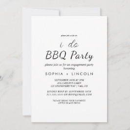 Invitación Fiesta de compromiso Chic Modern Script "I Do BBQ"