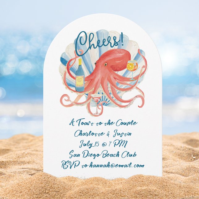 Invitación Fiesta de compromiso Coastal Cheers (Subido por el creador)