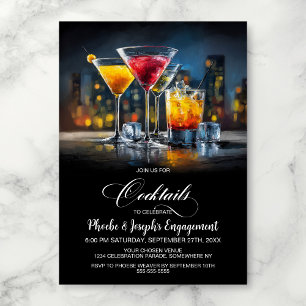Invitación Fiesta de Compromiso Cócteles Coloridos