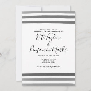 Invitación Fiesta de compromiso con acuarelas modernas en bla