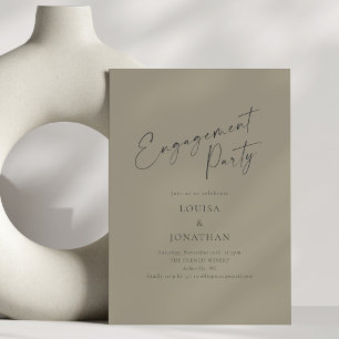 Invitación Fiesta de compromiso con elegante letra script oli