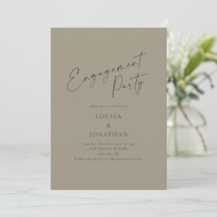 Invitación Fiesta de compromiso con elegante letra script oli