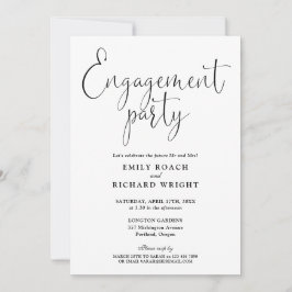Invitación Fiesta de compromiso con guion en blanco y negro