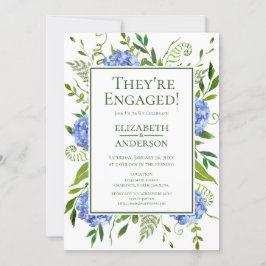 Invitación Fiesta de compromiso con Hortensias Azules