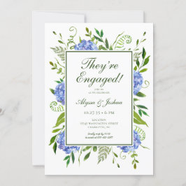Invitación Fiesta de compromiso con Hortensias Azules