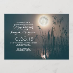 Invitación fiesta de compromiso con la marisma de la noche de