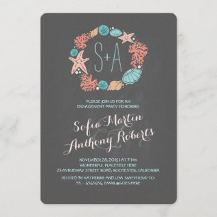 Invitación Fiesta de compromiso con la playa de flores náutic