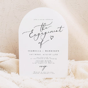 Invitación Fiesta de Compromiso con Letra de Caligrafía Elega